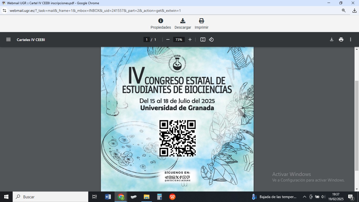 IV Congreso Estatal de Estudiantes de Biociencias (CEEBI)
