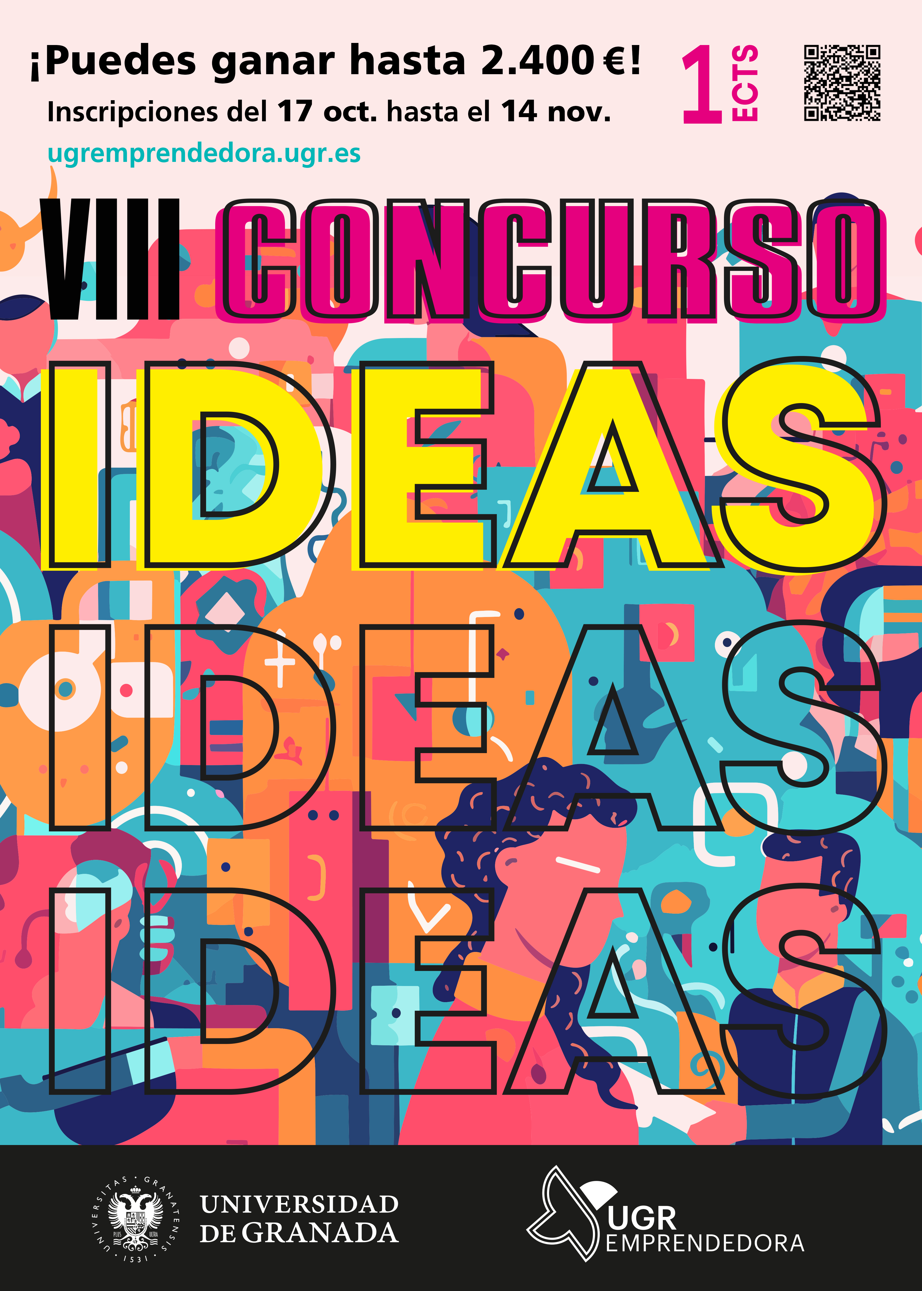 Cartel descriptivo de la VIII Edición del Concurso de Ideas de UGR Emprendedora