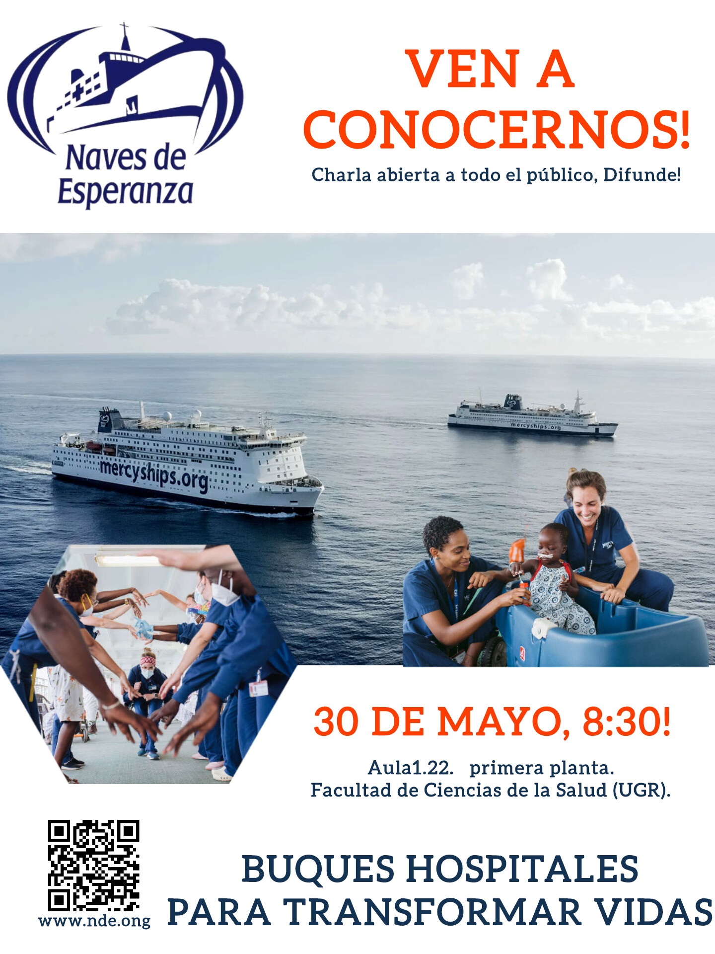 Cartel anunciador de la charla buques-hospitales Cartel anunciador de la charla buques-hospitales