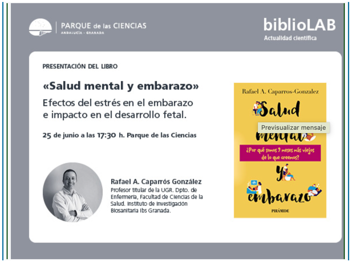 Cartel anunciador de la presentación del libro