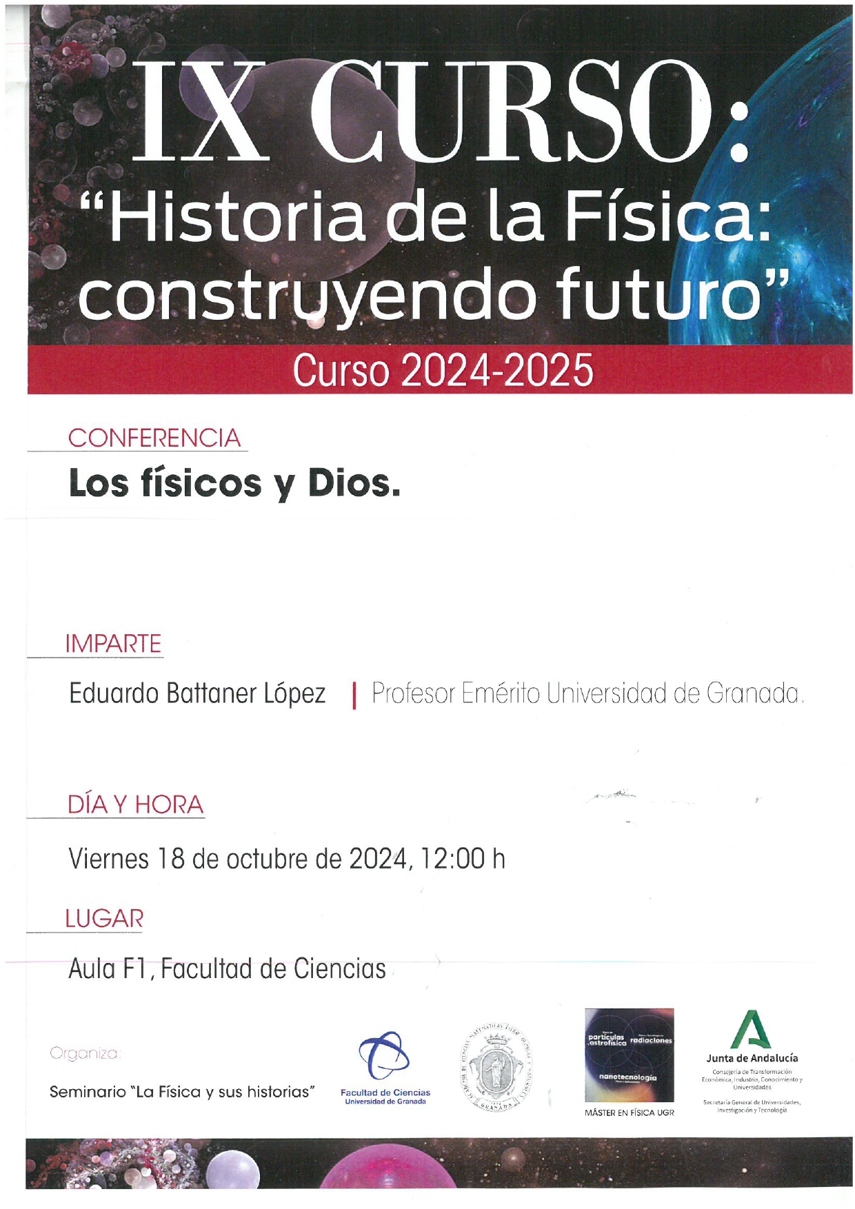 Conferencia los físiocs y Dios