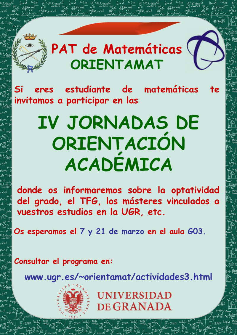 IV Jornadas de Orientación Académica para Matemáticos Anuncio de las IV Jornadas de Orientación Académica para Matemáticos