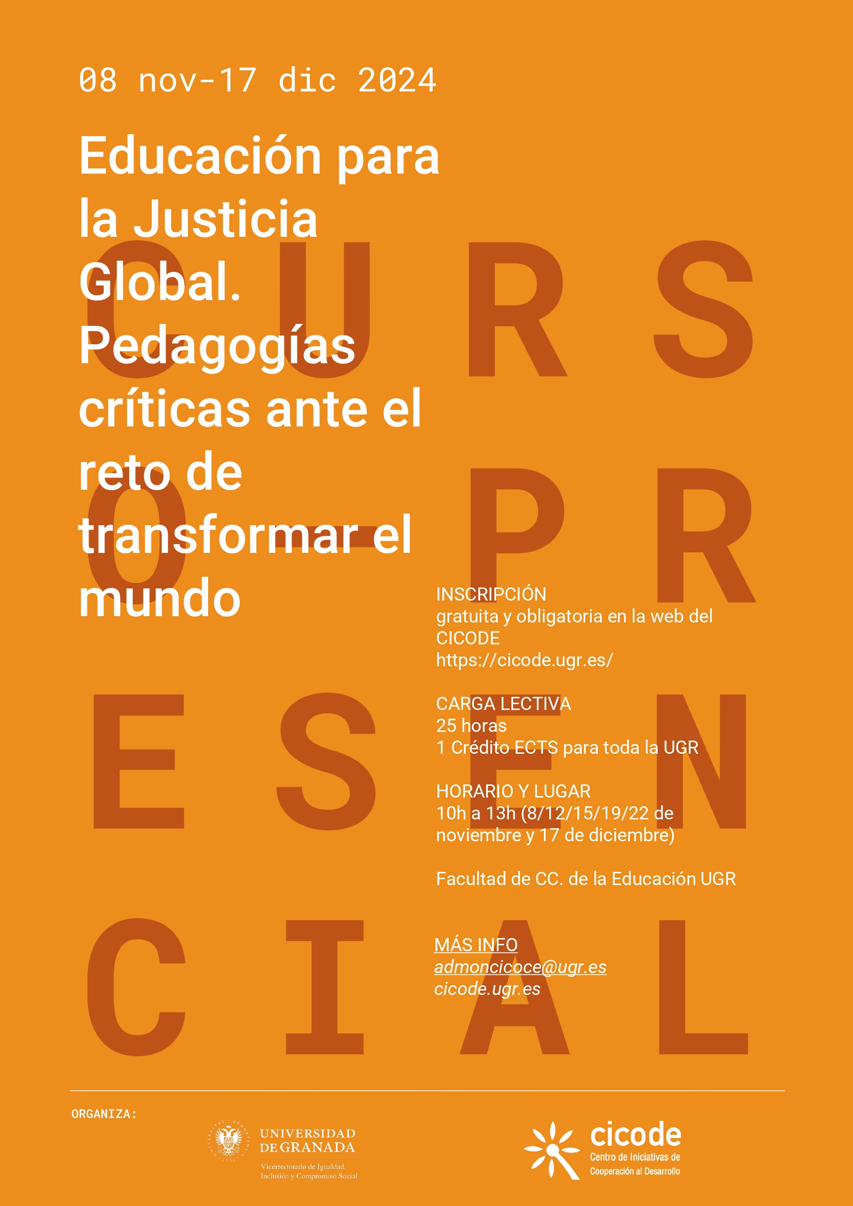 Cartel "Educación para la Justicia Global".