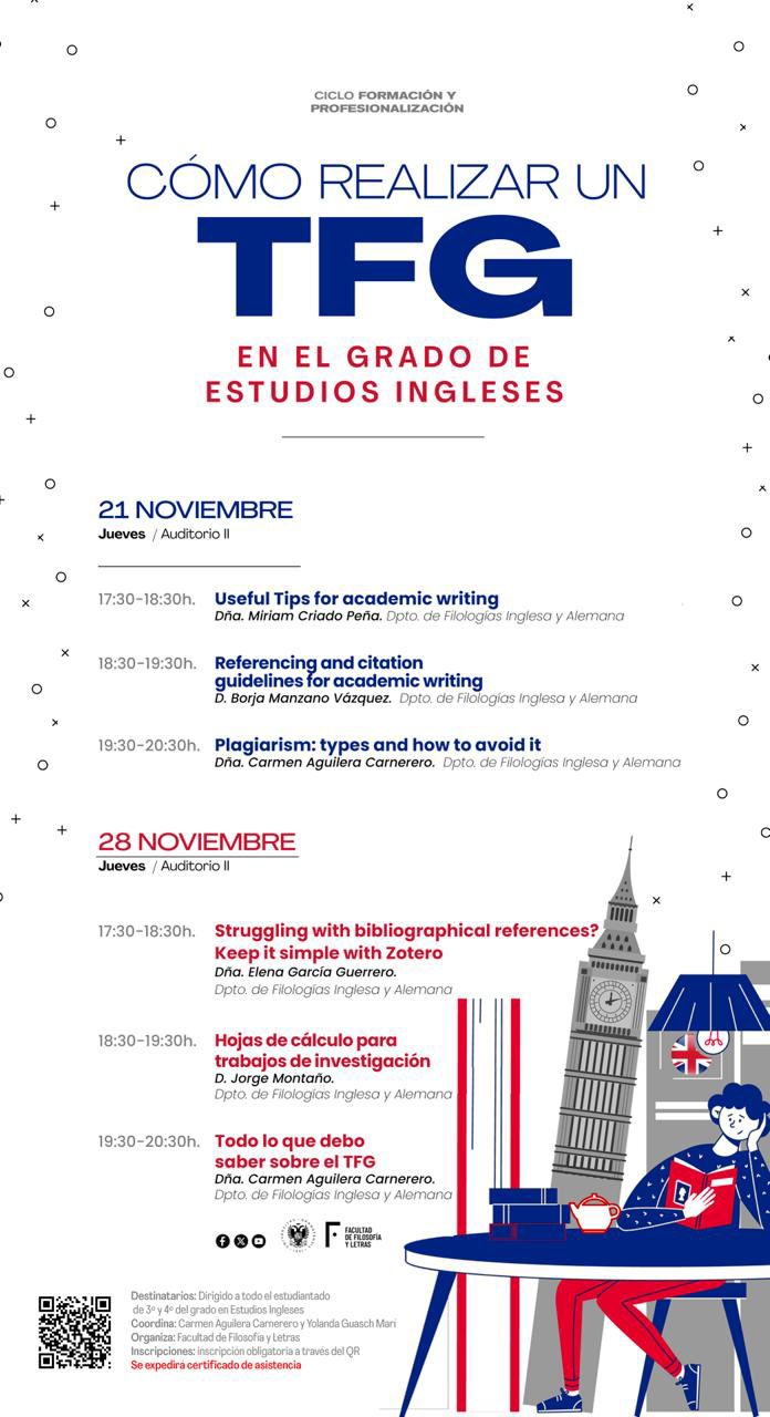 anuncio de la Jornada de formación: cómo hacer un buen TFG en el Grado de EEII