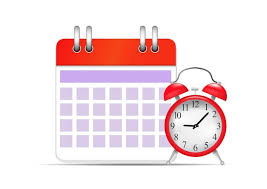 Imagen de un calendario y un reloj