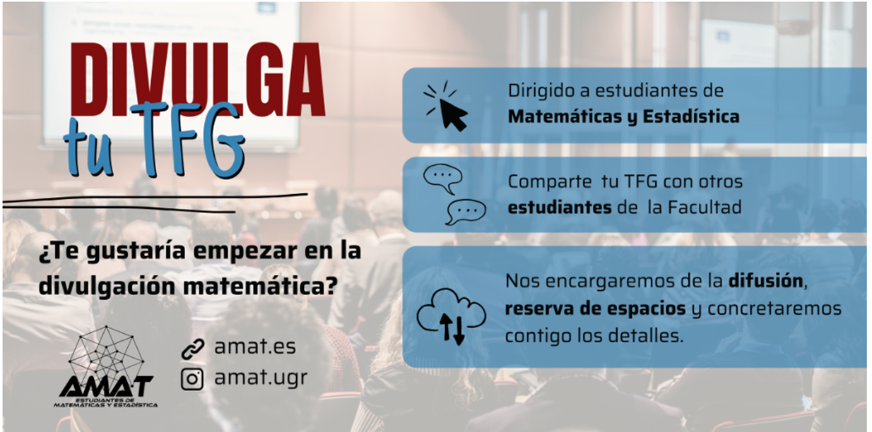 Anuncio del proyecto Divulga tu TFG organizado por AMAT