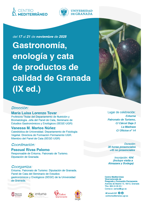 curso gastronomia, enologia y cata de productos de calidad de Granada