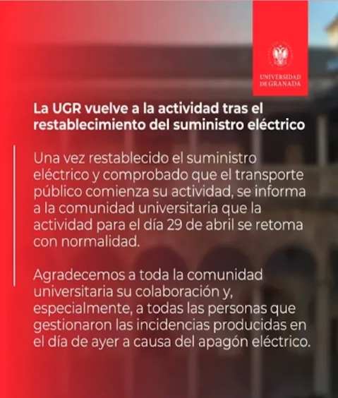 Restablecimiento suministro eléctrico Restablecimiento suministro eléctrico