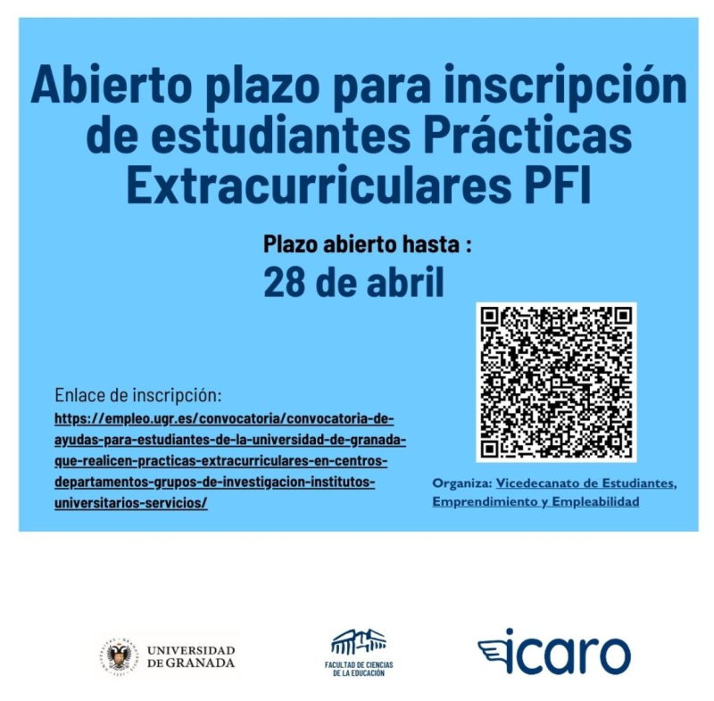 Prácticas Extracurriculares PFI en la Universidad de Granada Inscripción para las Prácticas Extracurriculares PFI en la Universidad de Granada