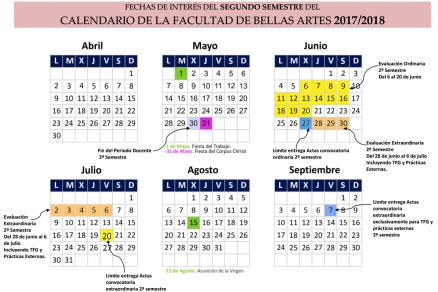 calendario-informativo-facultad-de-bellas-artes-2018-1