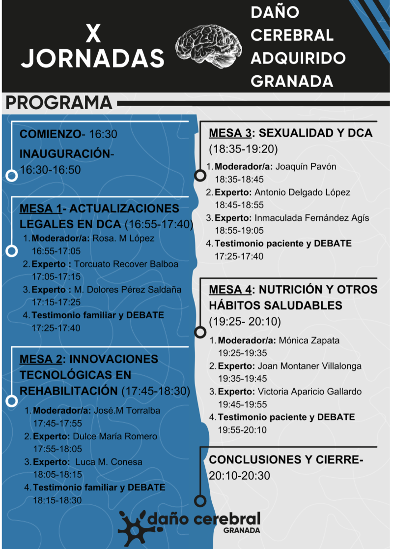 X JORNADAS DE DAÑO CEREBRAL ADQUIRIDO GRANADA X JORNADAS DCA
