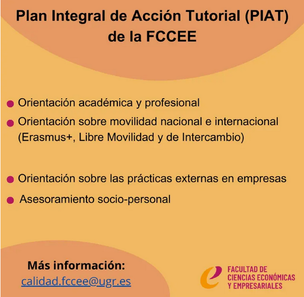 Plan Integral de Acción Tutorial (PIAT) de la FCCEE Plan Integral de Acción Tutorial (PIAT) de la FCCEE